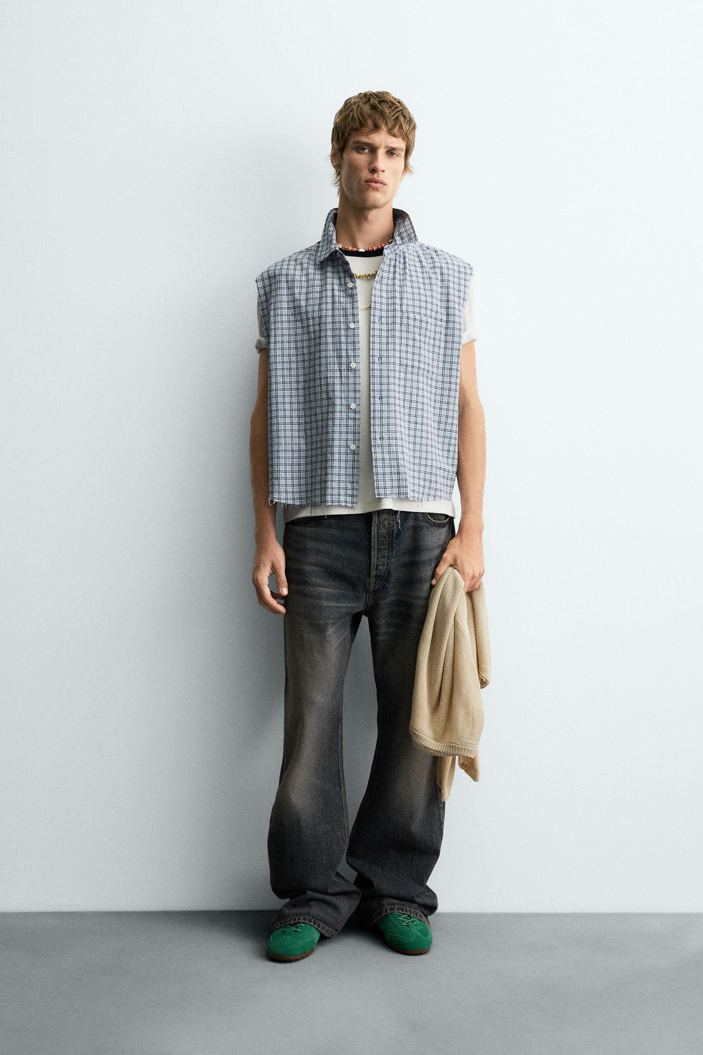CROPPED FIT CHECK SHIRT - Zara фото 9