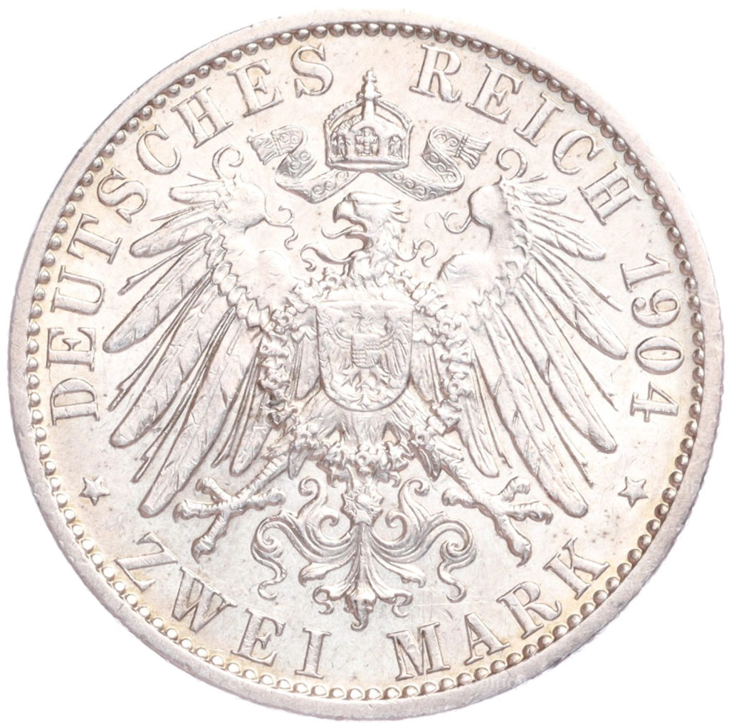 Монета 2 марки 1904 года A Германия (Мекленбург-Шверин) Свадьба Герцога Фридриха Франца IV