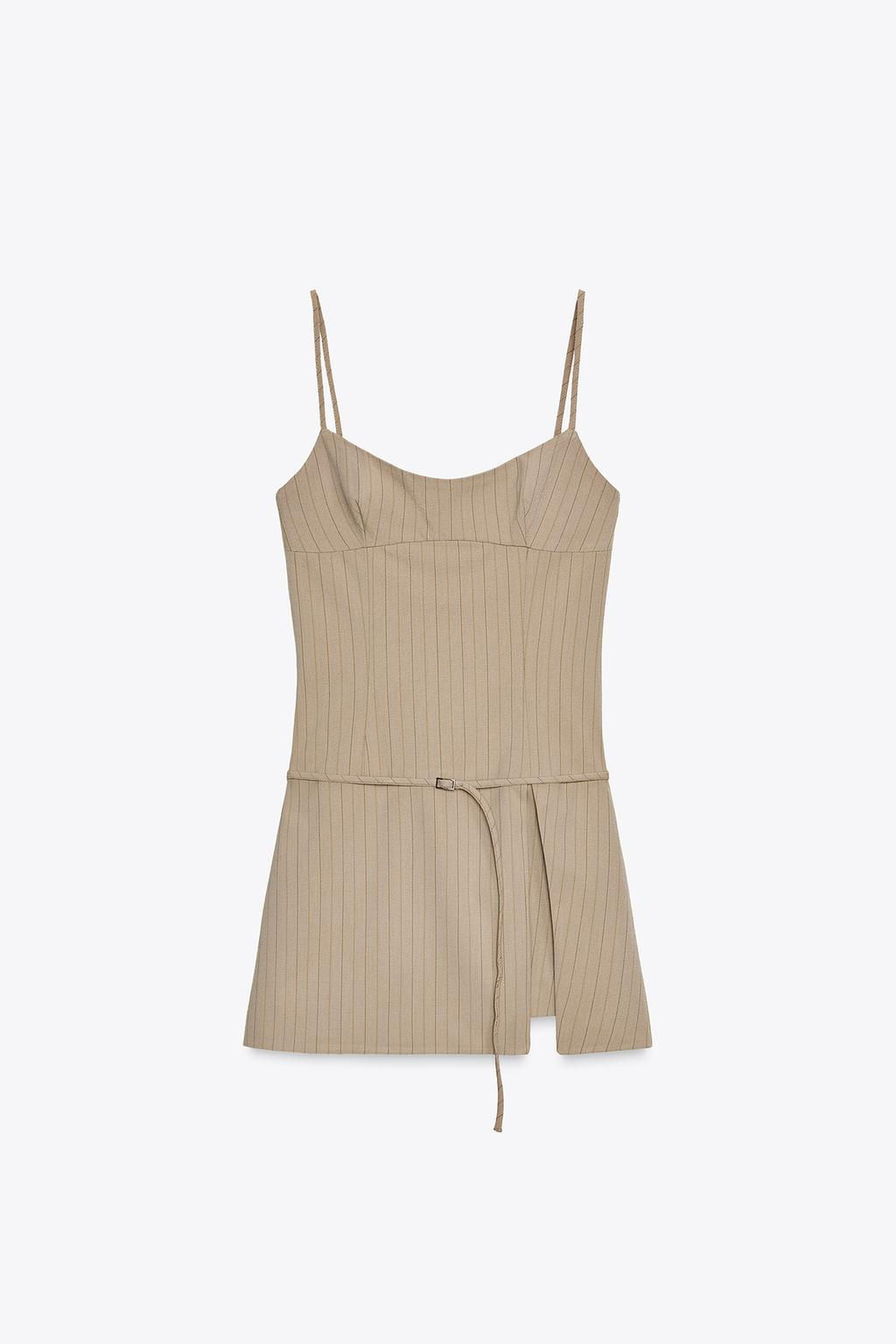STRIPED PLAYSUIT WITH BELT - Zara фото 6
