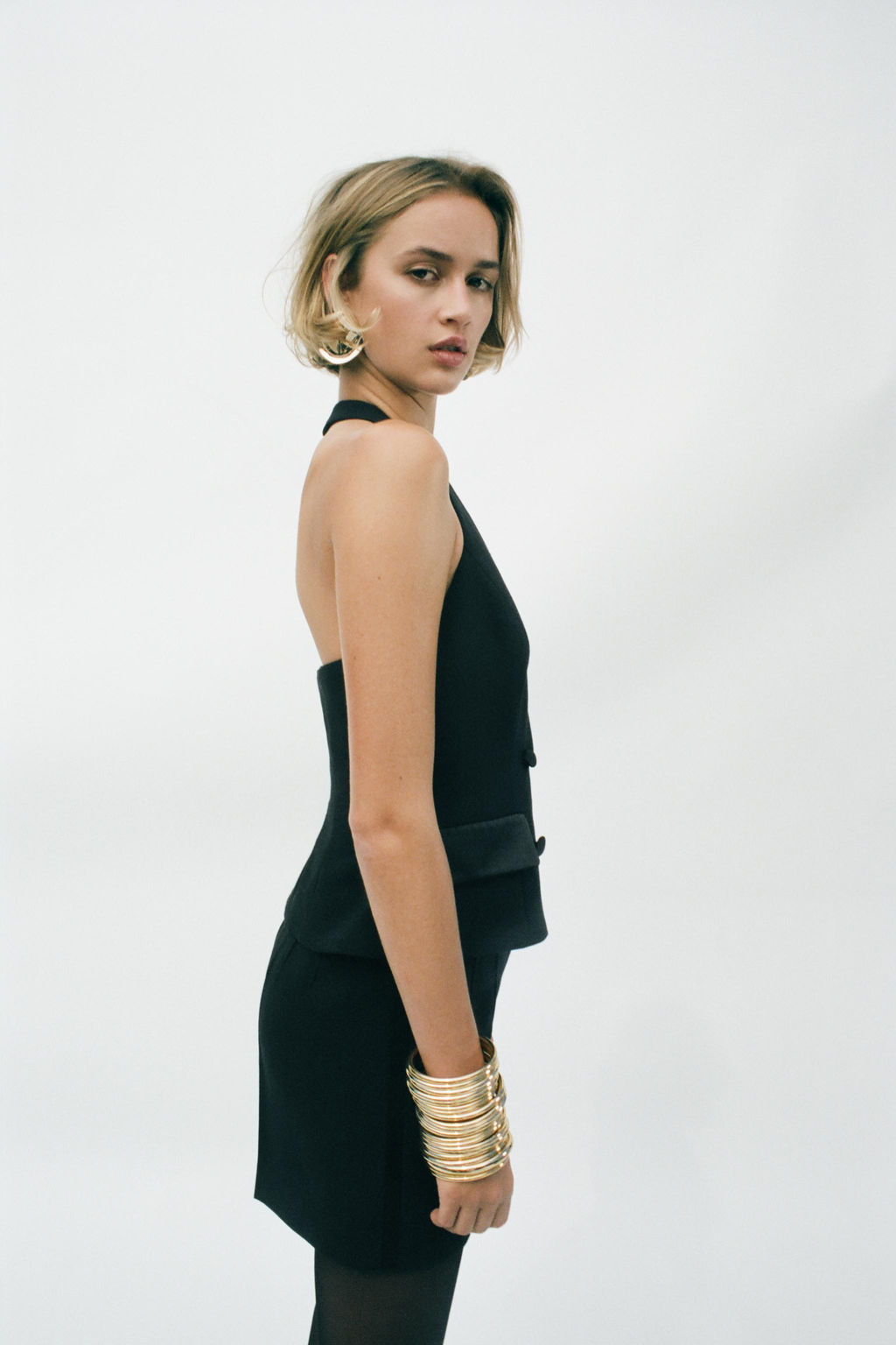 HALTER NECK TUXEDO WAISTCOAT