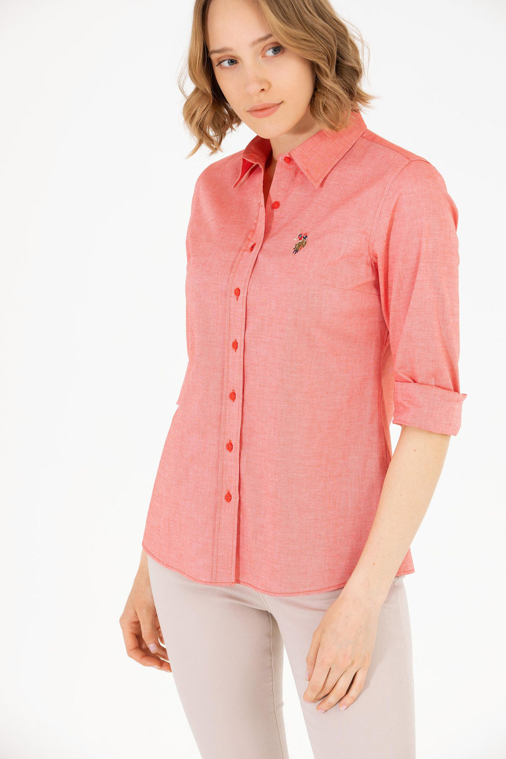Рубашка женская красная Uzunkol Basic - U.s. polo assn фото 16