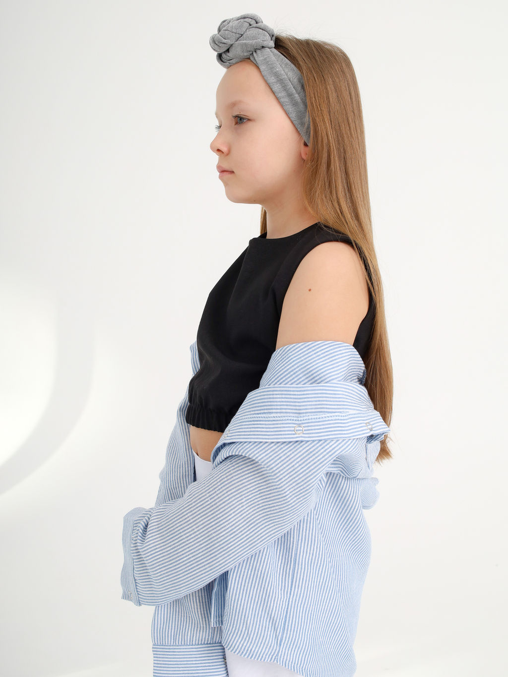 Рубашка в полоску Лен, черная - Inzibe фото 15