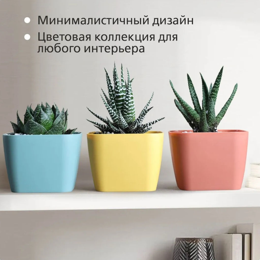 Горшок для суккулентов Фьюжн 0,6л набор 3 шт С378КОЛ - Martika фото 3