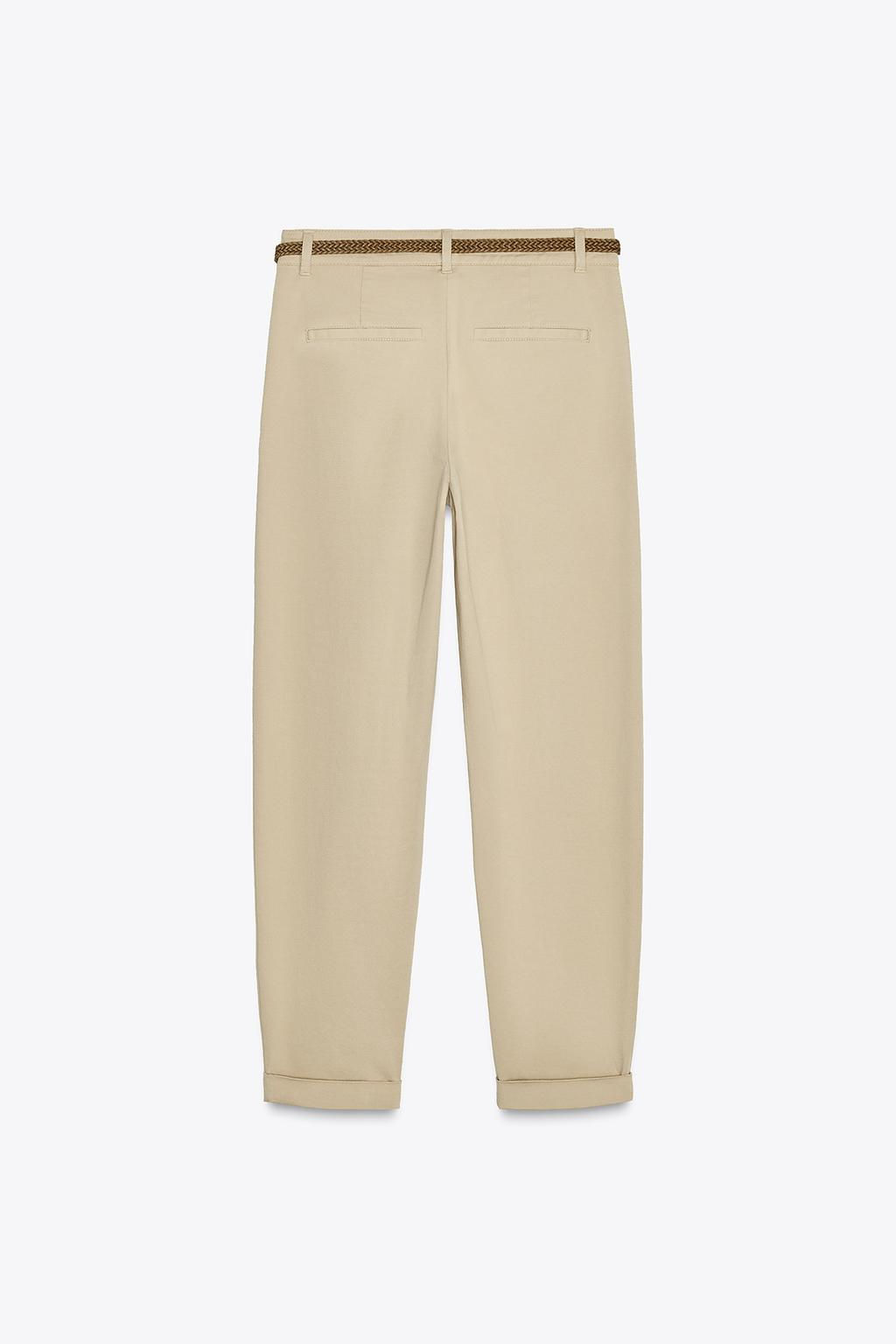 CHINO TROUSERS WITH BRAIDED BELT - Zara фото 14