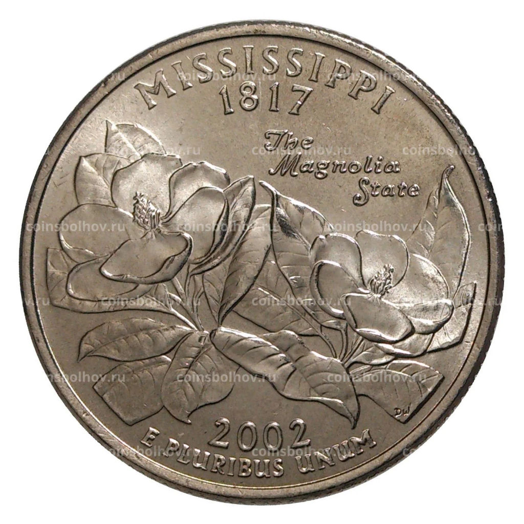 25 центов 2002 года D Штаты и территории  Миссисипи