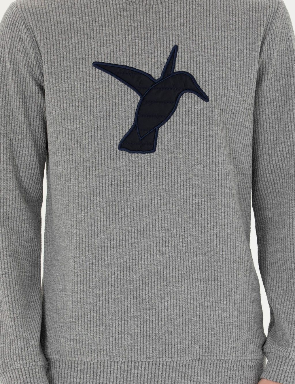 Серый меланжевый свитшот с круглым вырезом - Cacharel фото 6