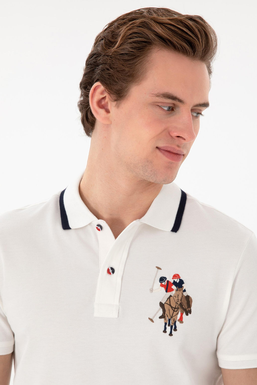 Erkek Slim Fit Polo Yaka Beyaz Basic Ti__rt Sepette S_rpriz _ndirim - U.s. polo assn фото 2