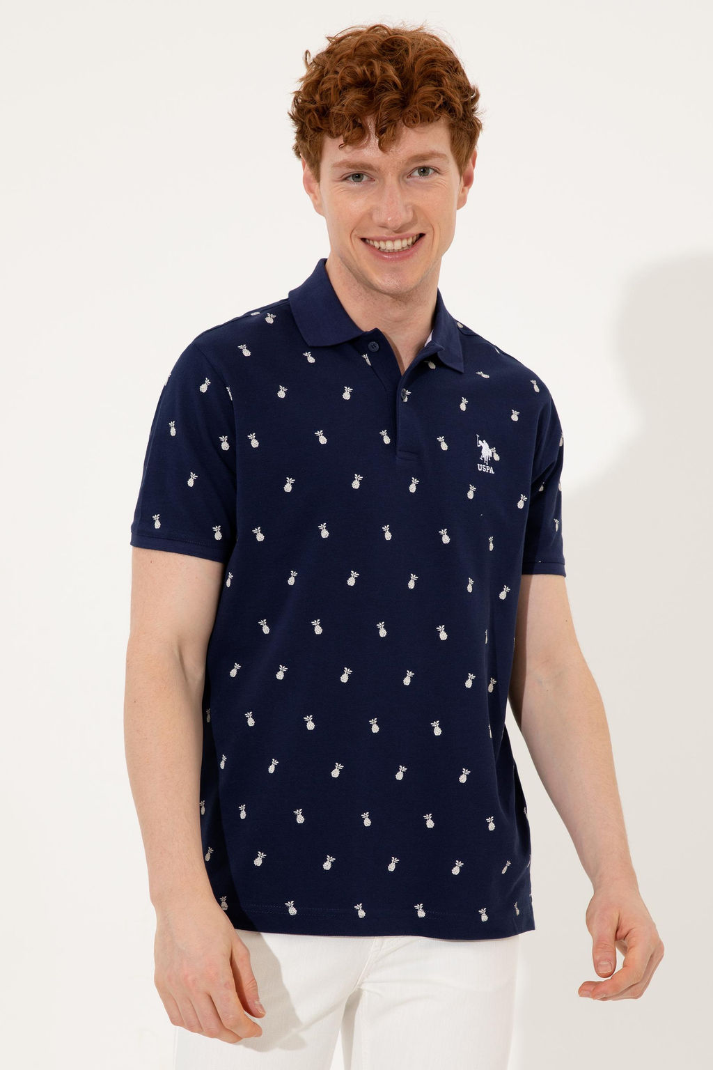 U. S. Polo Assn Мужская темно-синяя футболка с воротником-поло - U.s. polo assn фото 13