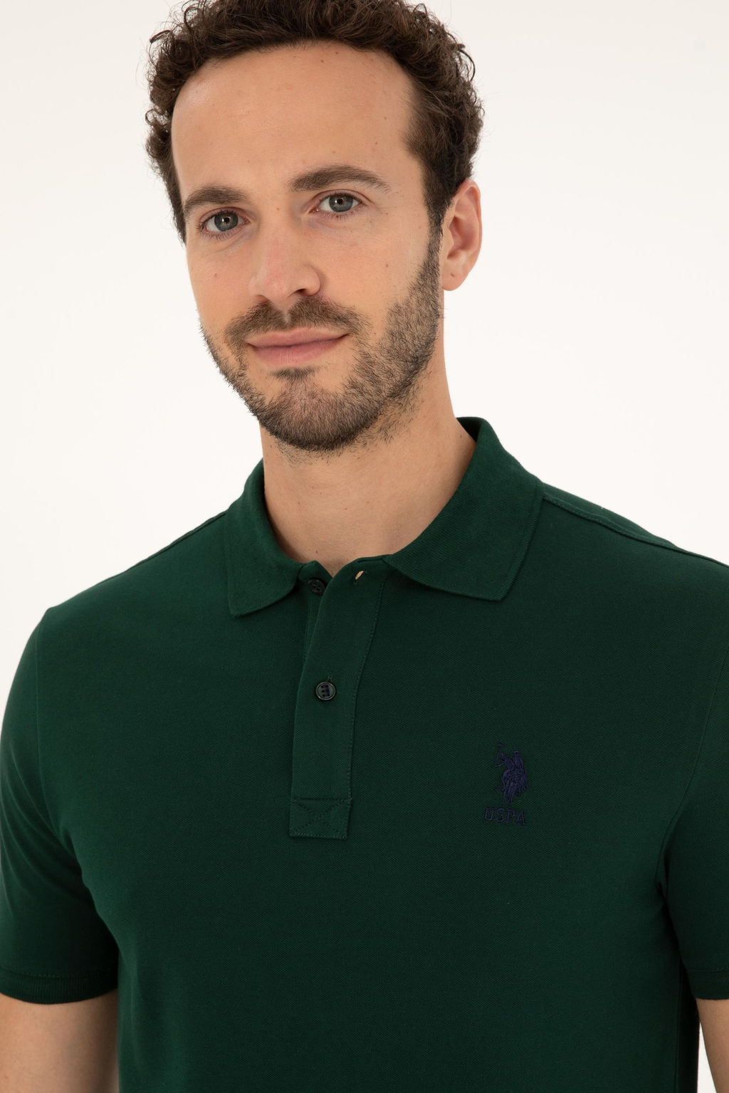 U. S. Polo Assn / Мужская темно-зеленая базовая футболка - U.s. polo assn фото 2