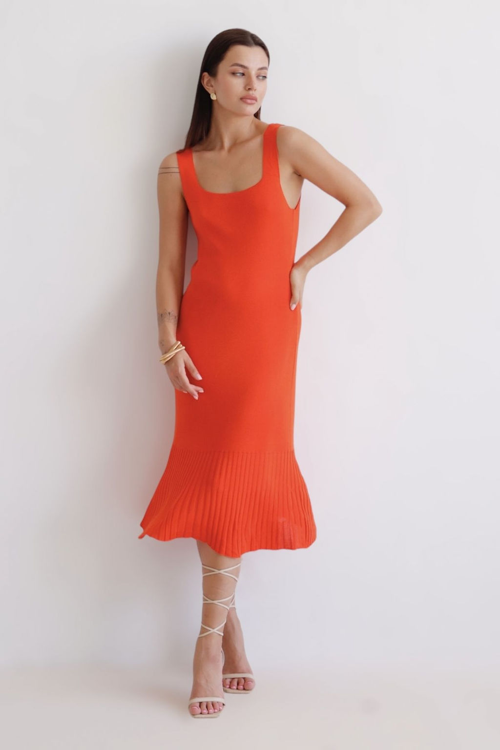 Платье вязаное оранжевое - Martichelli фото 14