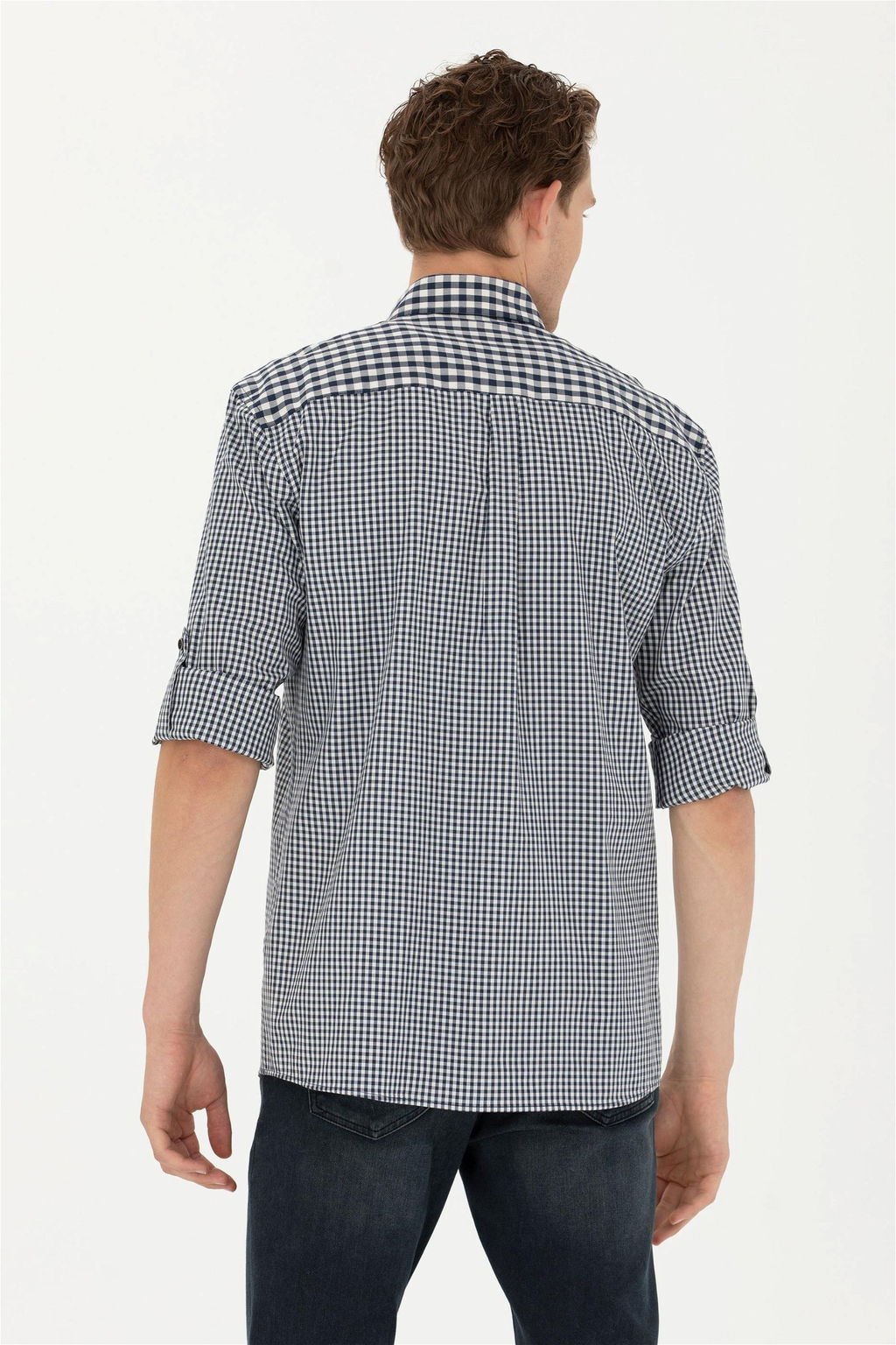 Мужская темно-синяя рубашка с длинным рукавом - U.s. polo assn фото 5