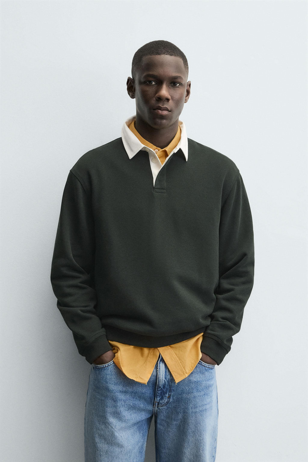 CONTRAST COLLAR POLO SWEATSHIRT - Zara фото 10