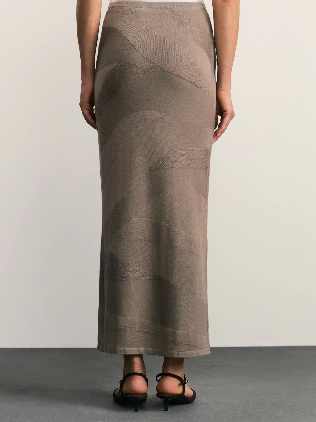 Вязаная юбка миди с абстрактным принтом / Zarina  фото 4