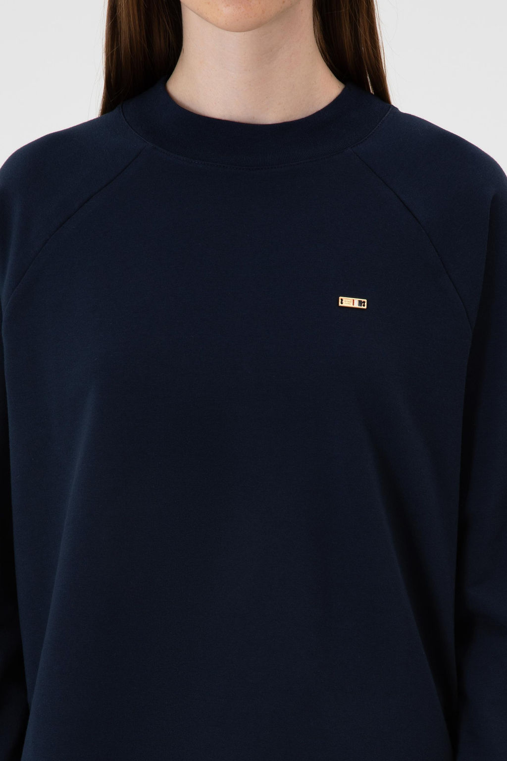 Kad_n Lacivert Regular Bisiklet Yaka Basic Sweatsh_rt