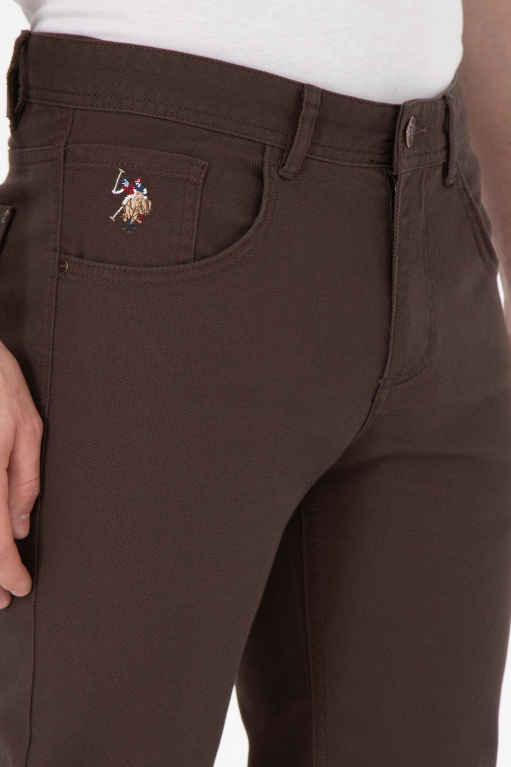 Мужские коричневые брюки из плотной ткани Неожиданная скидка в корзине - U.s. polo assn фото 5