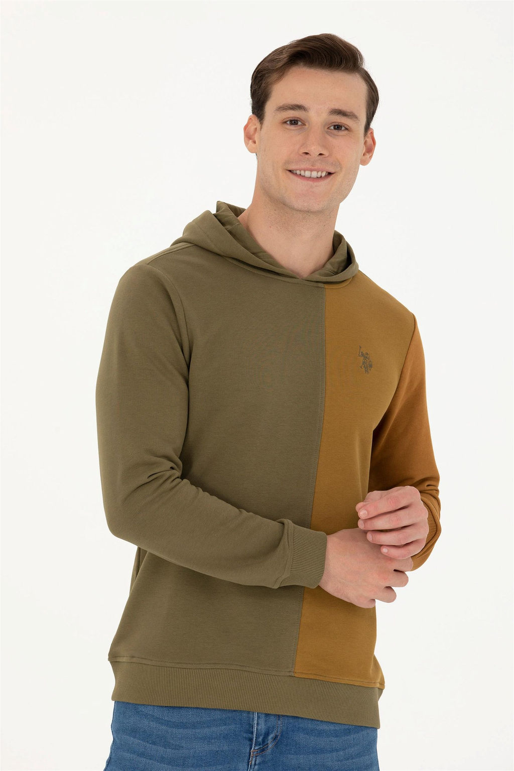 U. S. Polo Assn Мужской свитшот цвета хаки - U.s. polo assn фото 9