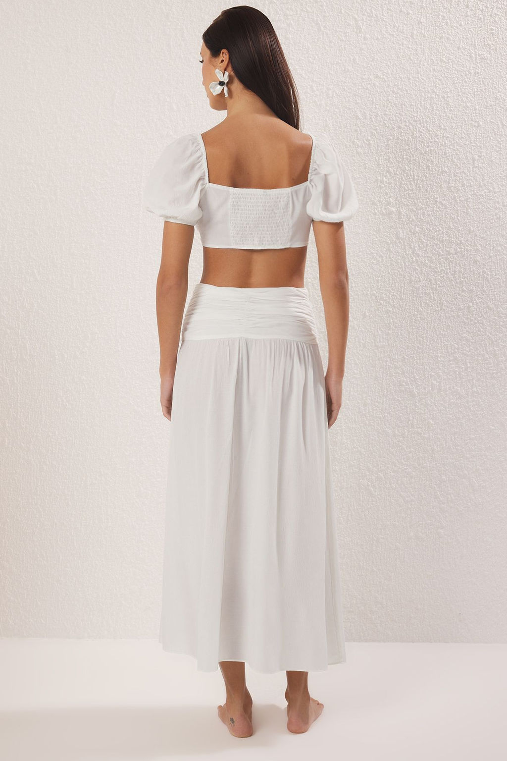 Siyah Dokuma Aksesuarl? Y?rtmacl? Bluz Etek Plaj Tak?m TBESS24AU00036 - Trendyolmilla фото 12