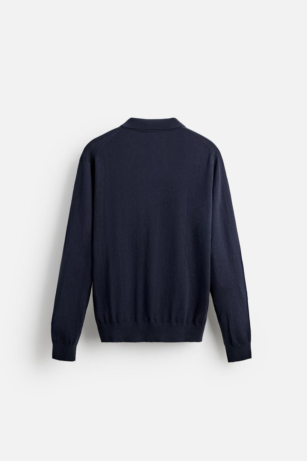 COTTON/SILK KNIT POLO SHIRT - Zara фото 6