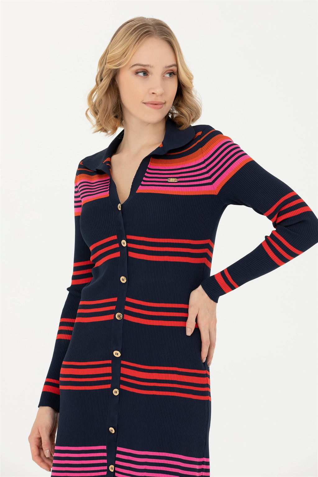 Женское темно-синее трикотажное платье - U.s. polo assn фото 9