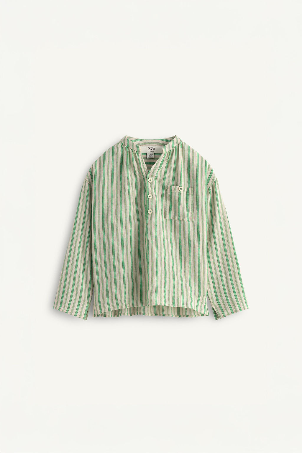 CAMISA RAYAS BOLSILLO LIMITED EDITION / Raya verde - Zara фото 6