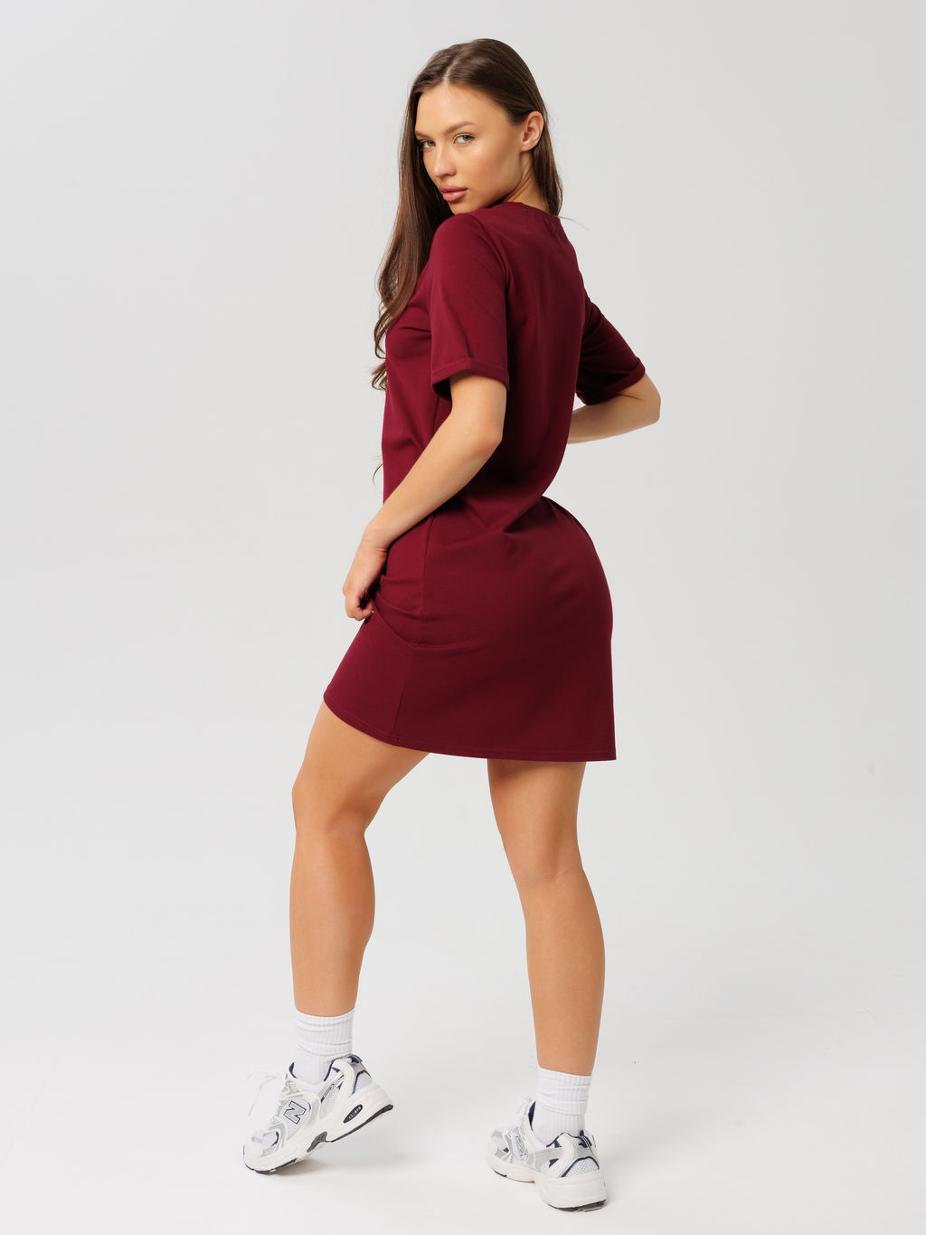 Трикотажное платье LINGEAMO темно-бордовое ВП-05 (28)