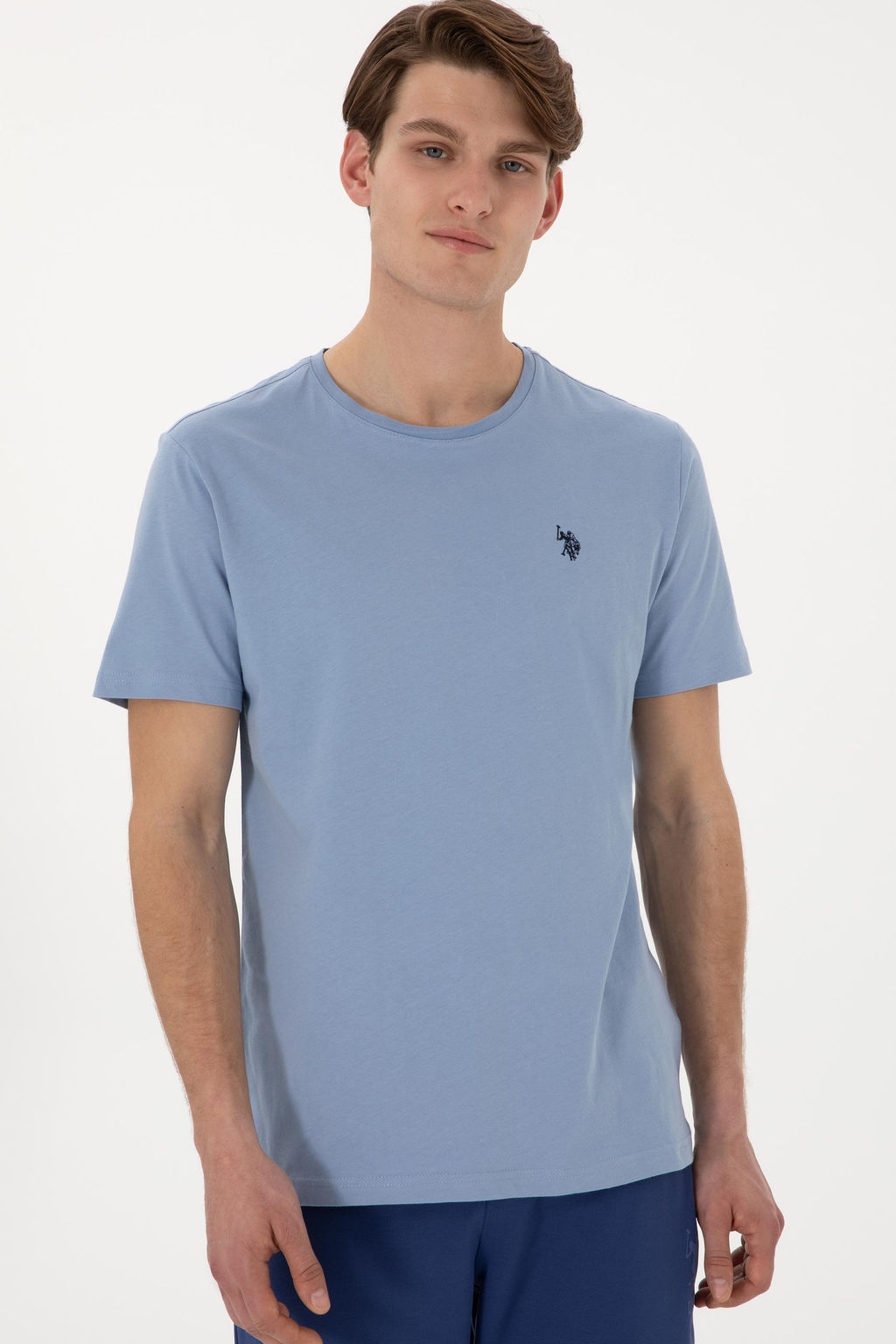 Erkek Regular Fit Bisiklet Yaka Mavi Basic Ti__rt Sepette S_rpriz _ndirim - U.s. polo assn фото 3