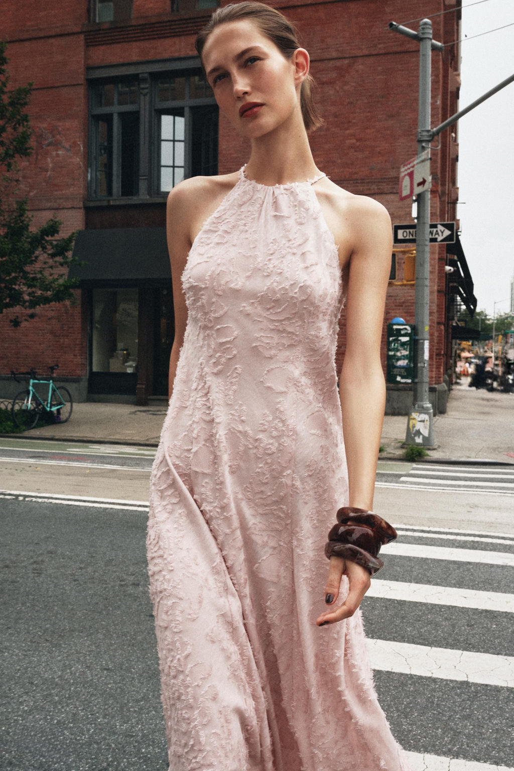 HALTER FRAYED MIDI DRESS - Zara фото 13