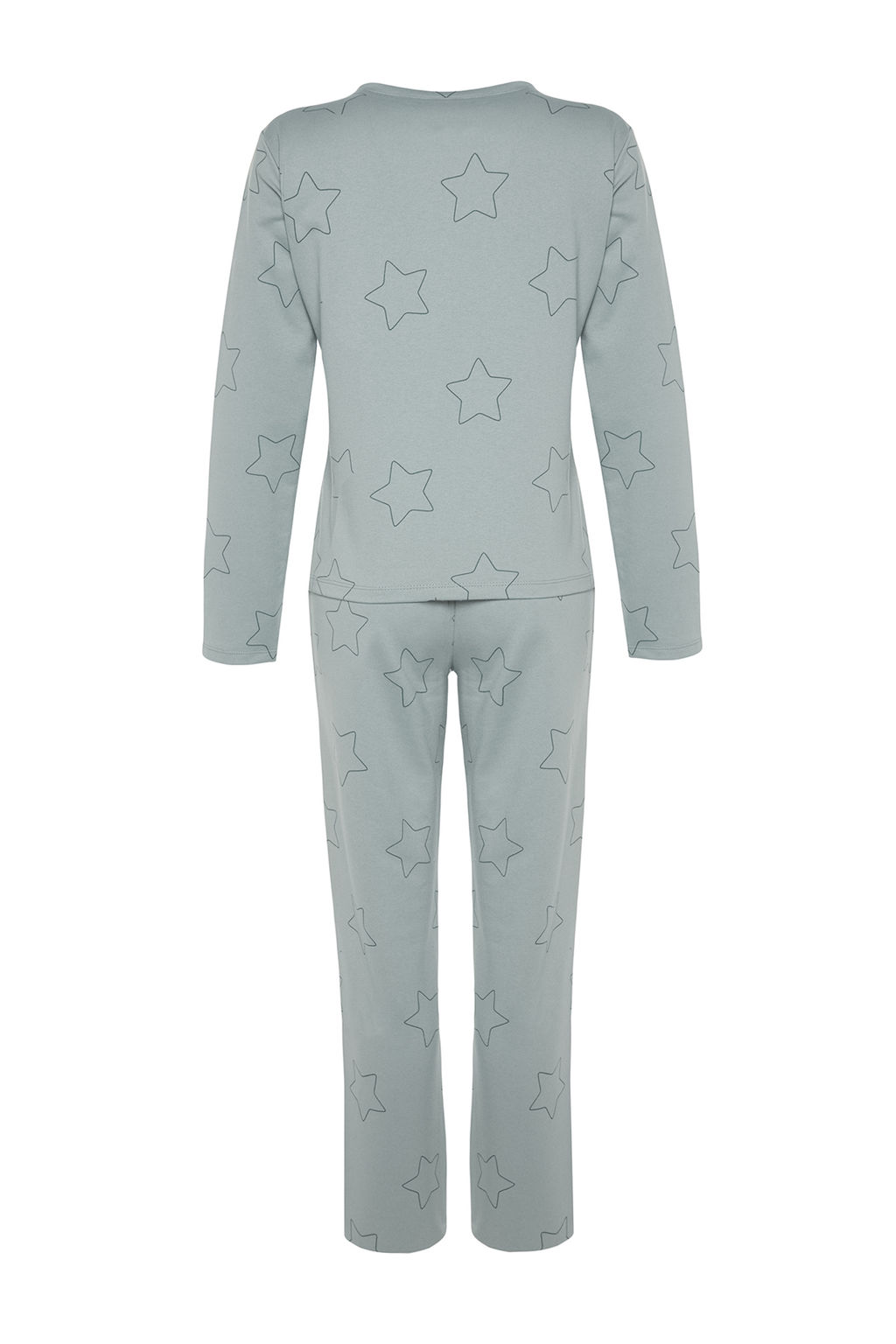 Trendyolmilla Mint %100 Pamuklu Y?ld?zl? Orme Pijama Tak?m? THMAW24PT00234  фото 8
