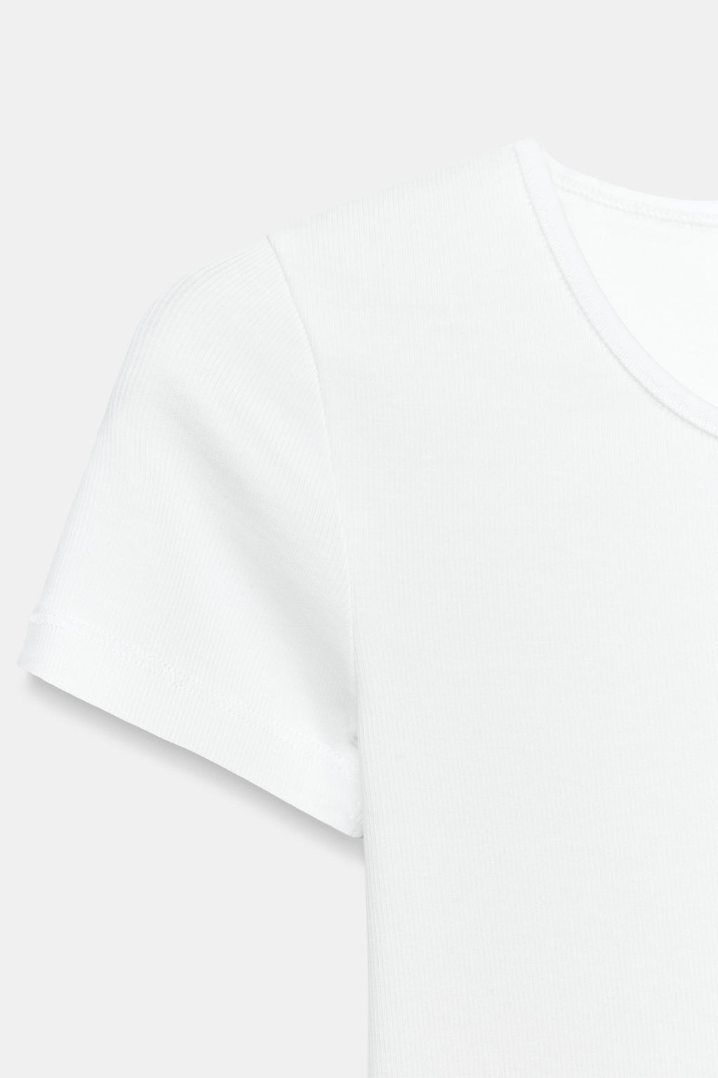 CAMISETA RIB MANGA CORTA / Blanco