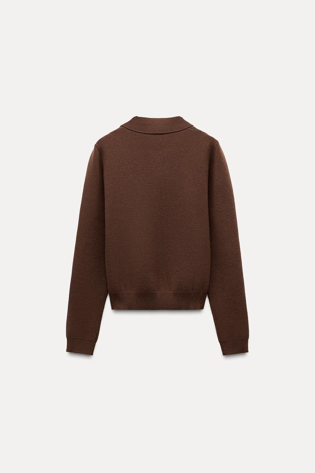 ARGYLE JACQUARD POLO SWEATER - Zara фото 15