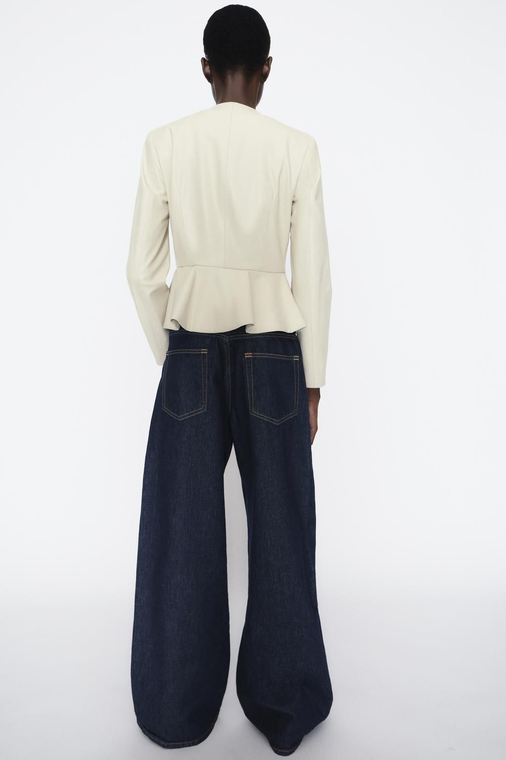 PEPLUM LEATHER EFFECT BLAZER - Zara фото 3