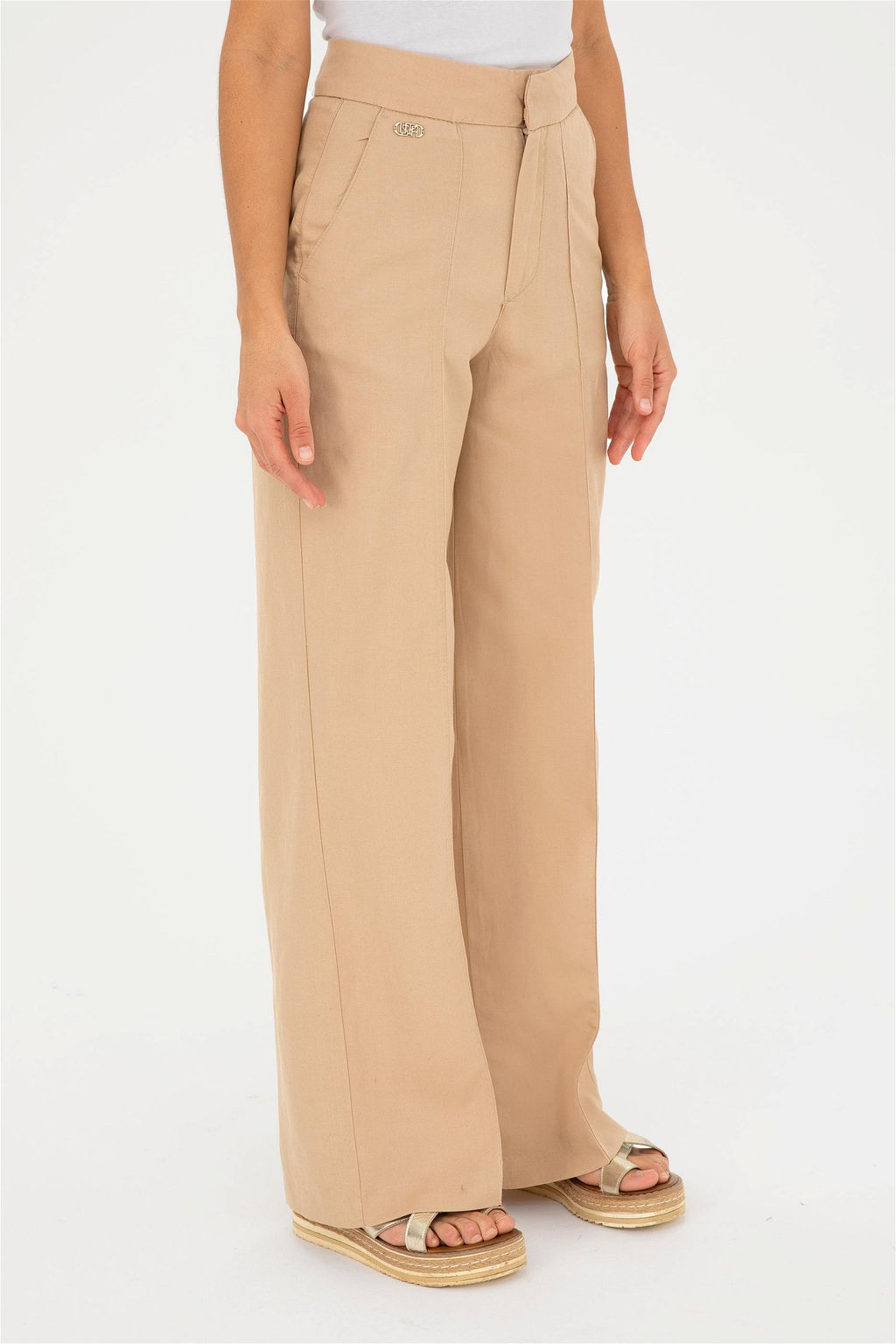 Женские брюки песочного цвета из парусины Неожиданная скидка в корзине - U.s. polo assn фото 2