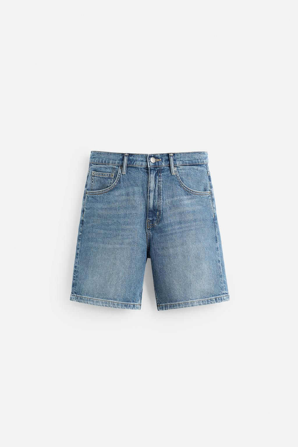 REGULAR FIT DENIM BERMUDA SHORTS - Zara фото 12