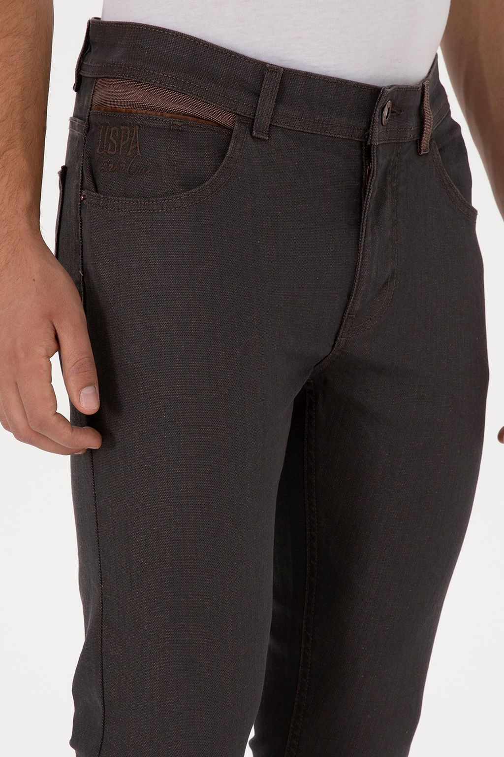 Erkek Kahverengi Slim Fit Jean Pantolon - U.s. polo assn фото 5