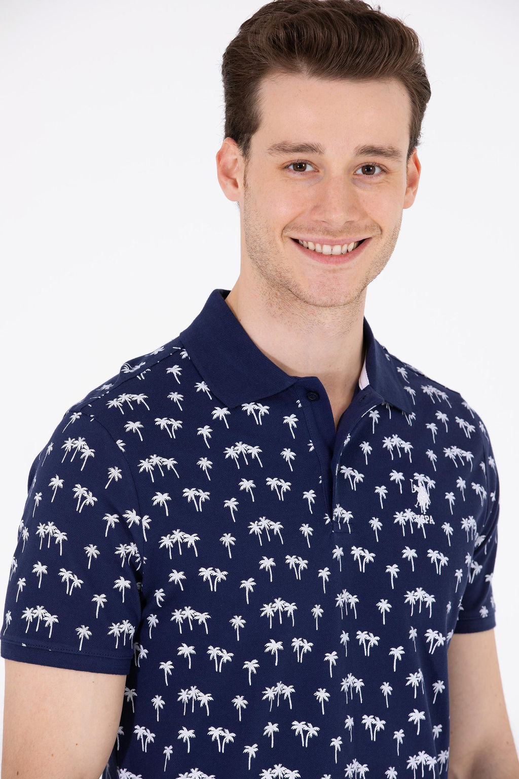 U. S. Polo Assn Мужская темно-синяя футболка с воротником-поло - U.s. polo assn фото 3