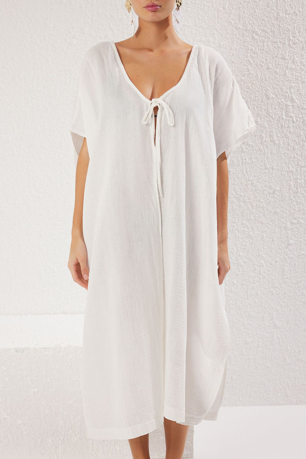 Kiremit Dokuma Muslin Plaj Uzun Plaj Kimono&Kaftan TBESS25KM00016 - Trendyolmilla фото 8