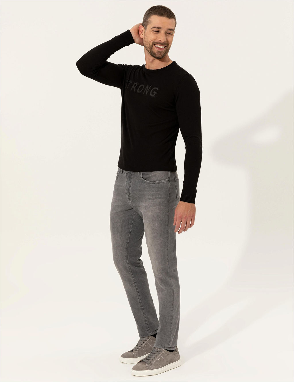 Siyah Slim Fit Bisiklet Yaka Triko Kazak - Pierre cardin фото 4