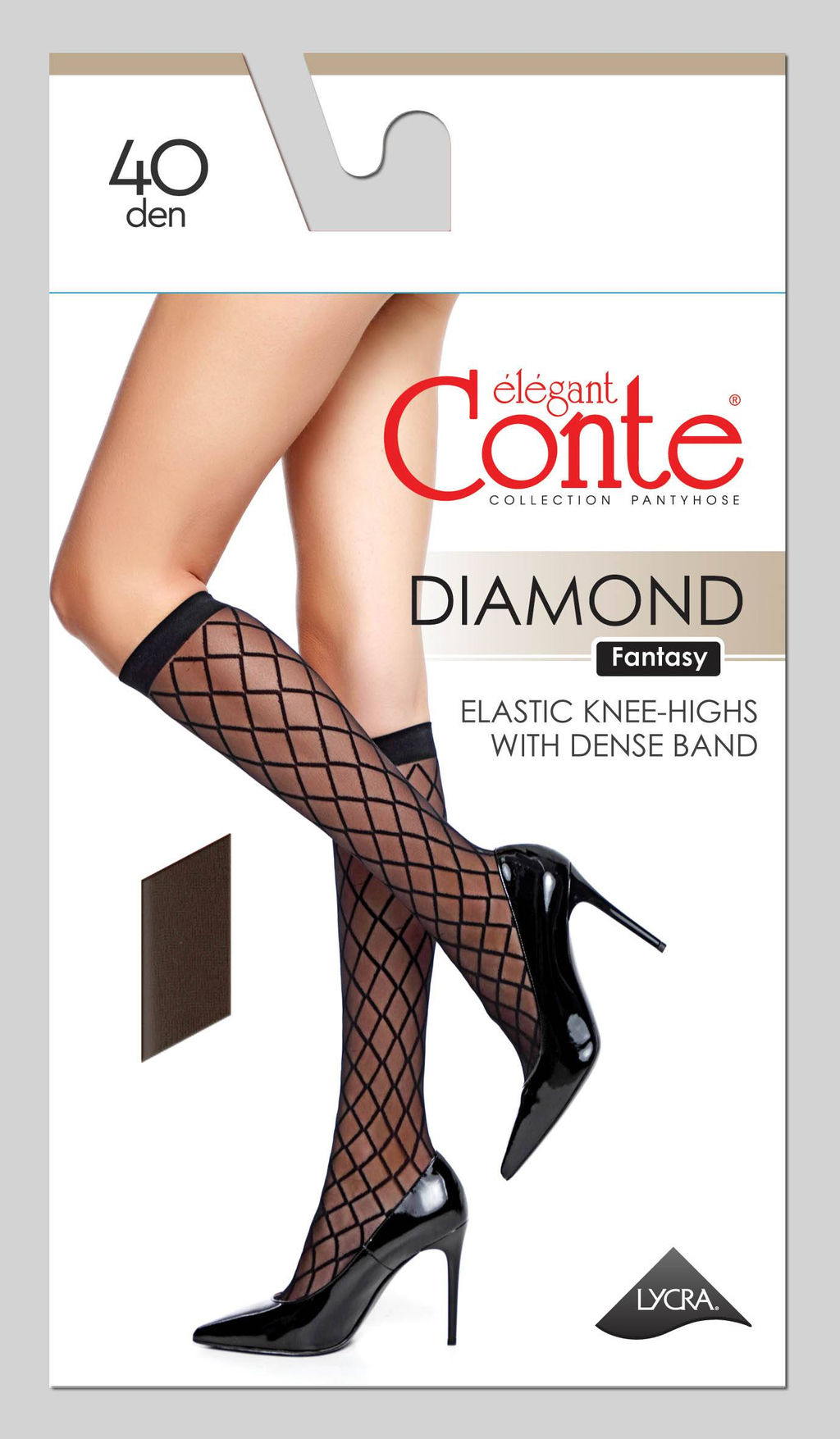 Цена за 2 пары. Носки Удлиненные CONTE Гольфы женские DIAMOND nero - Conte elegant фото 4