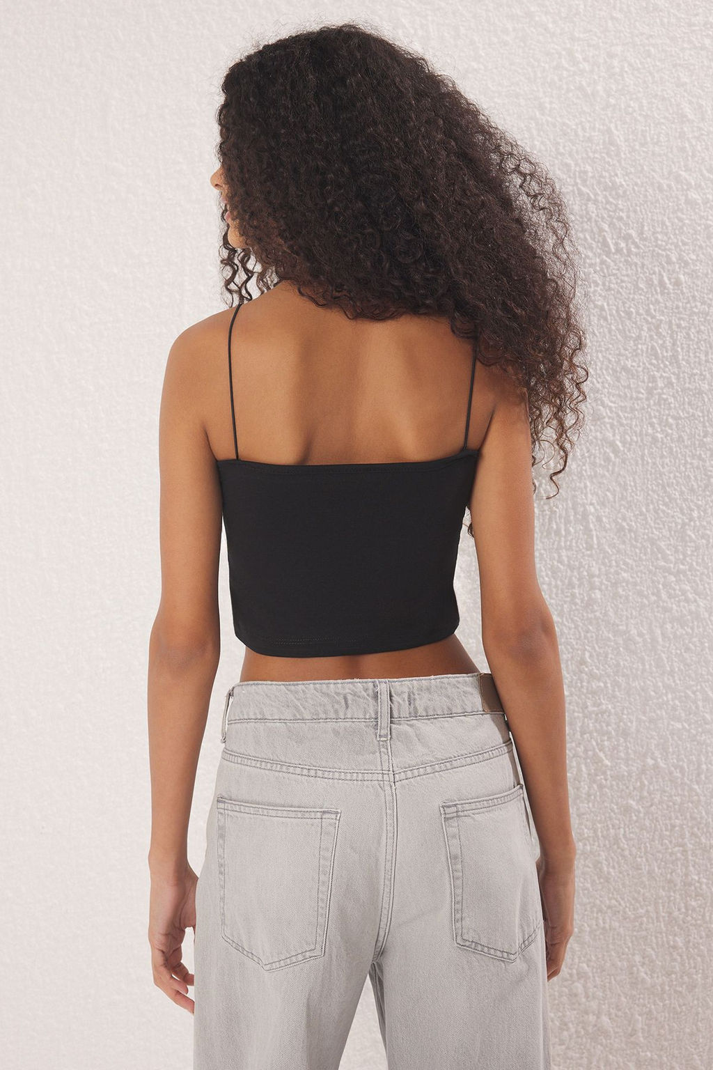 Trendyolmilla Antrasit-Beyaz-Bordo-Bej 4lu Paket Ask?l? Crop Vucuda Oturan Esnek Orme Atlet TWOSS25AL00051  фото 22