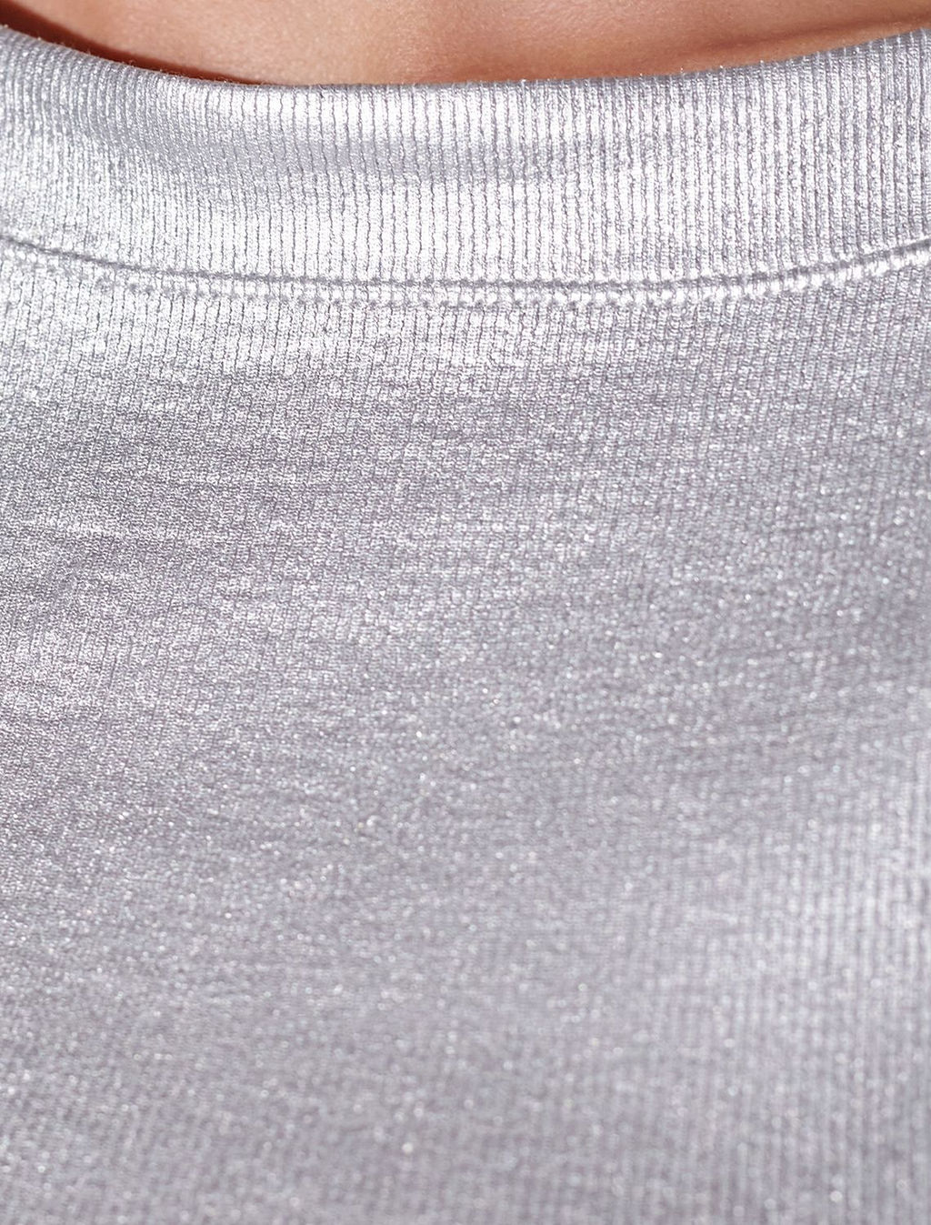 Футболка облегающая из хлопка в рубчик с вырезом лодочка с матовым покрытием металлик - Vilatte фото 7