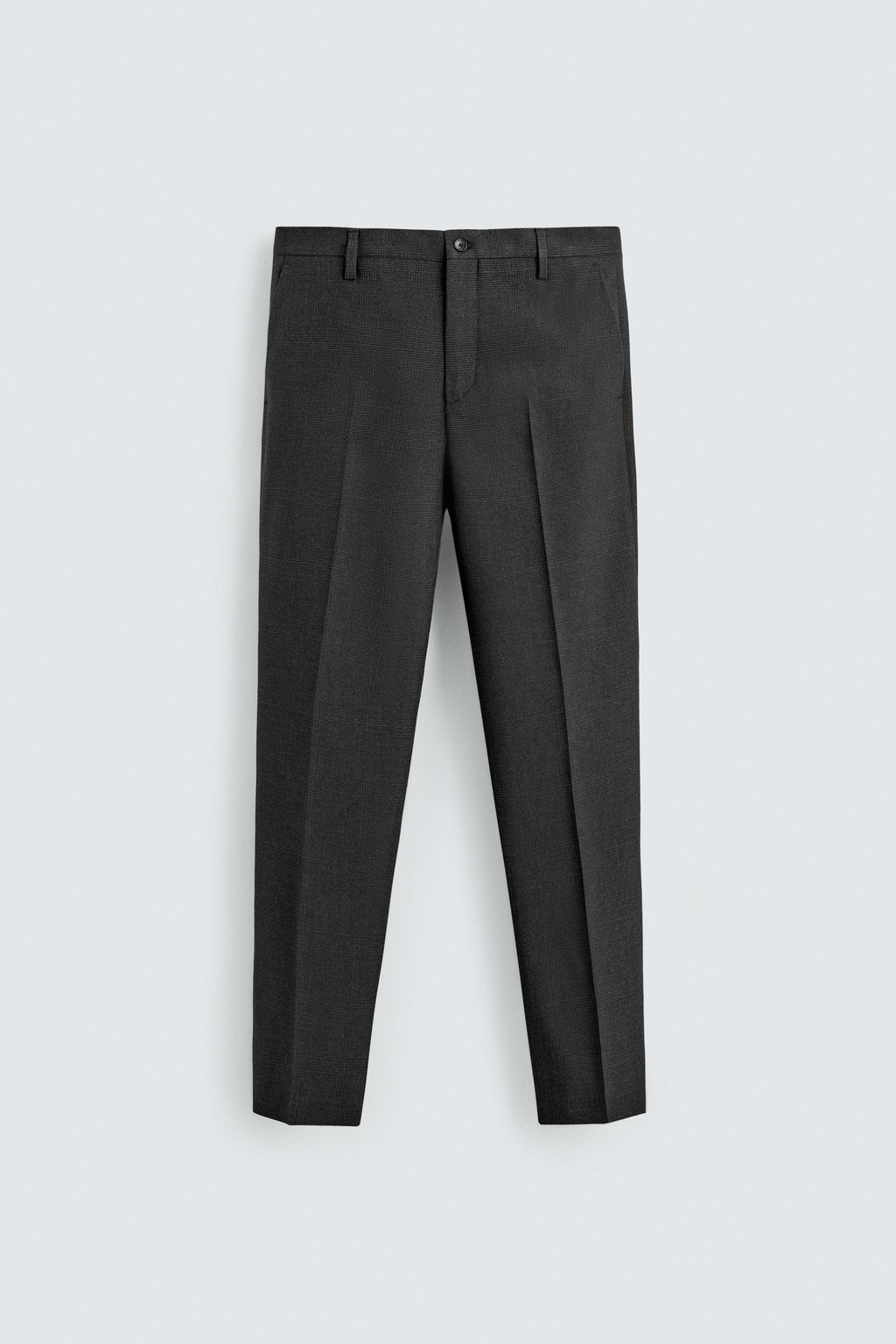 TEXTURED CHECK SUIT TROUSERS - Zara фото 8