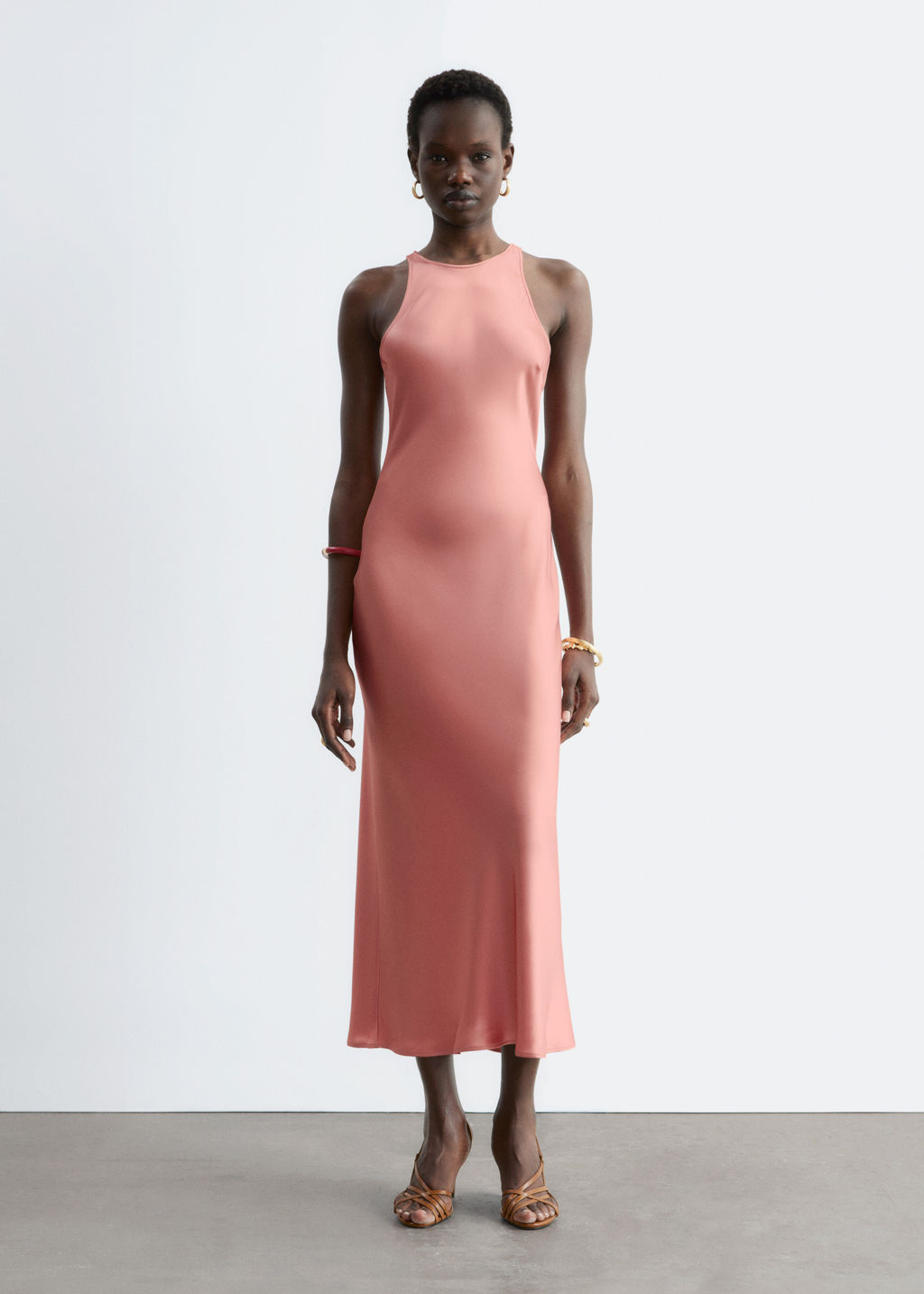 Vestido midi de sat?n sin mangas - H&m фото 11