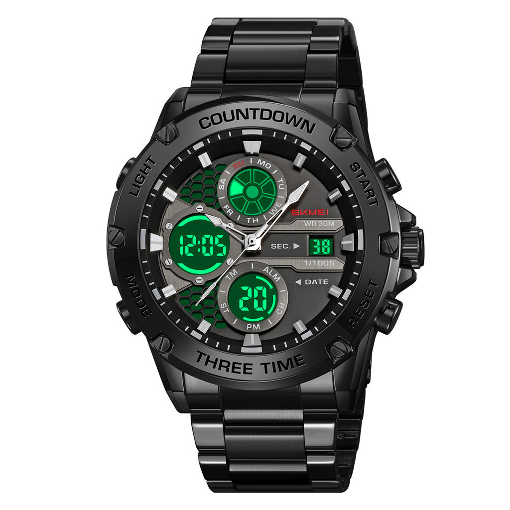 Часы наручные Skmei мужские электронные спортивные 2502black-steel