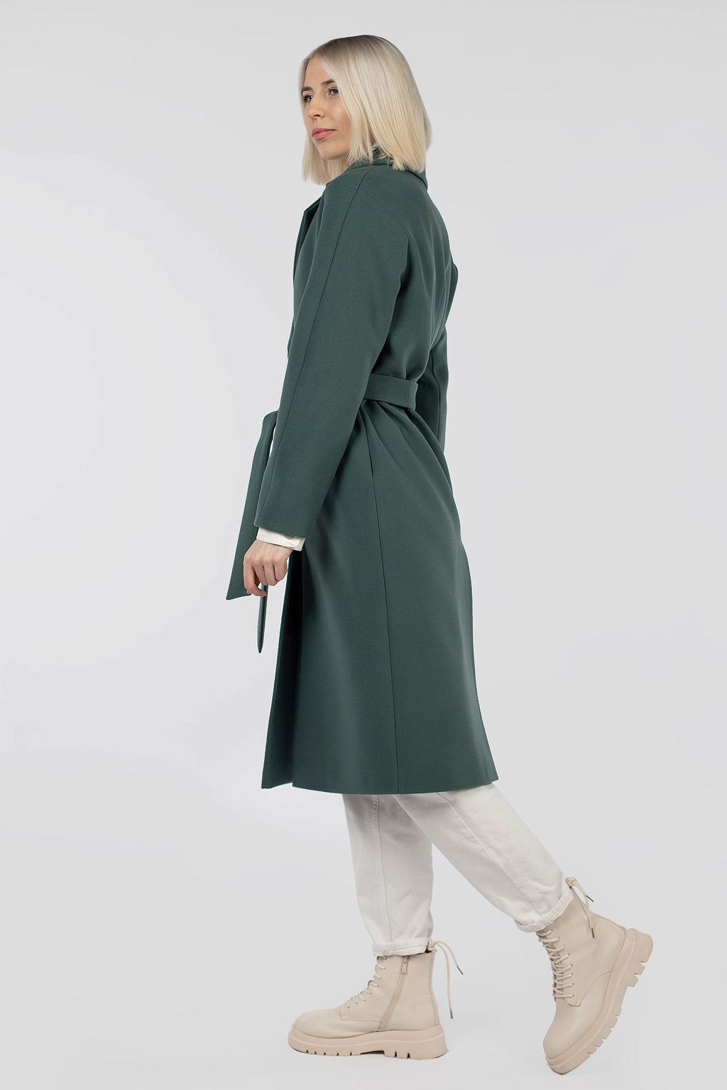 01-11444 Пальто женское демисезонное (пояс)