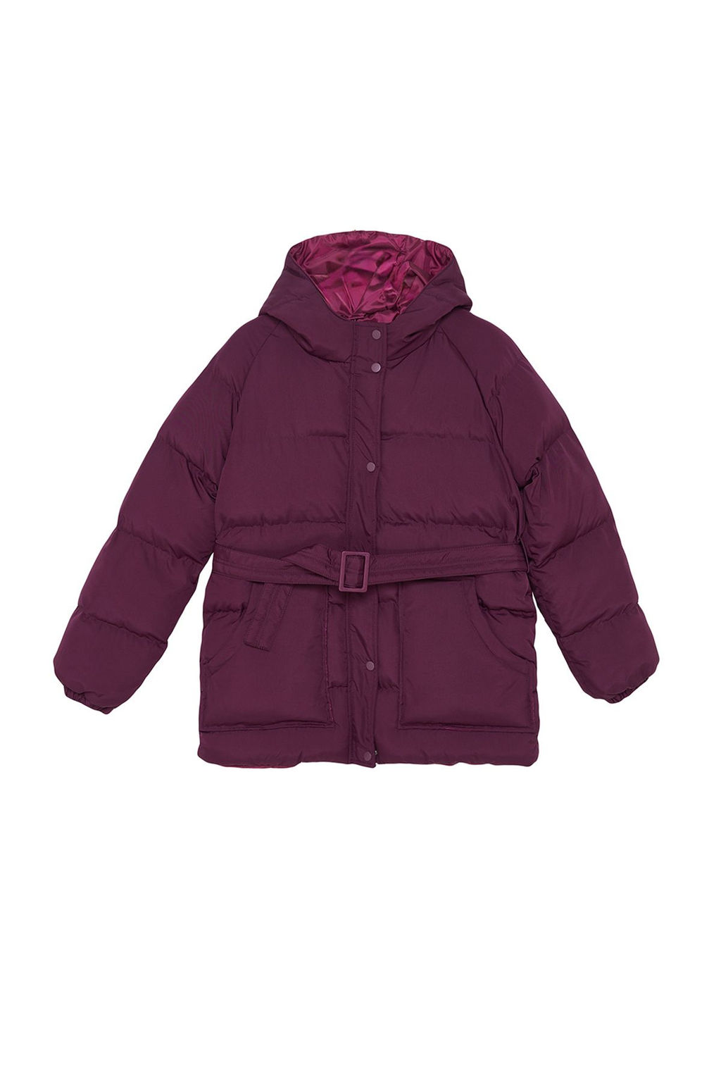 TRENDYOLMILLA Siyah Regular Kapusonlu Kemerli Su Itici Sisme Mont TWOAW23MO00188 фото 6