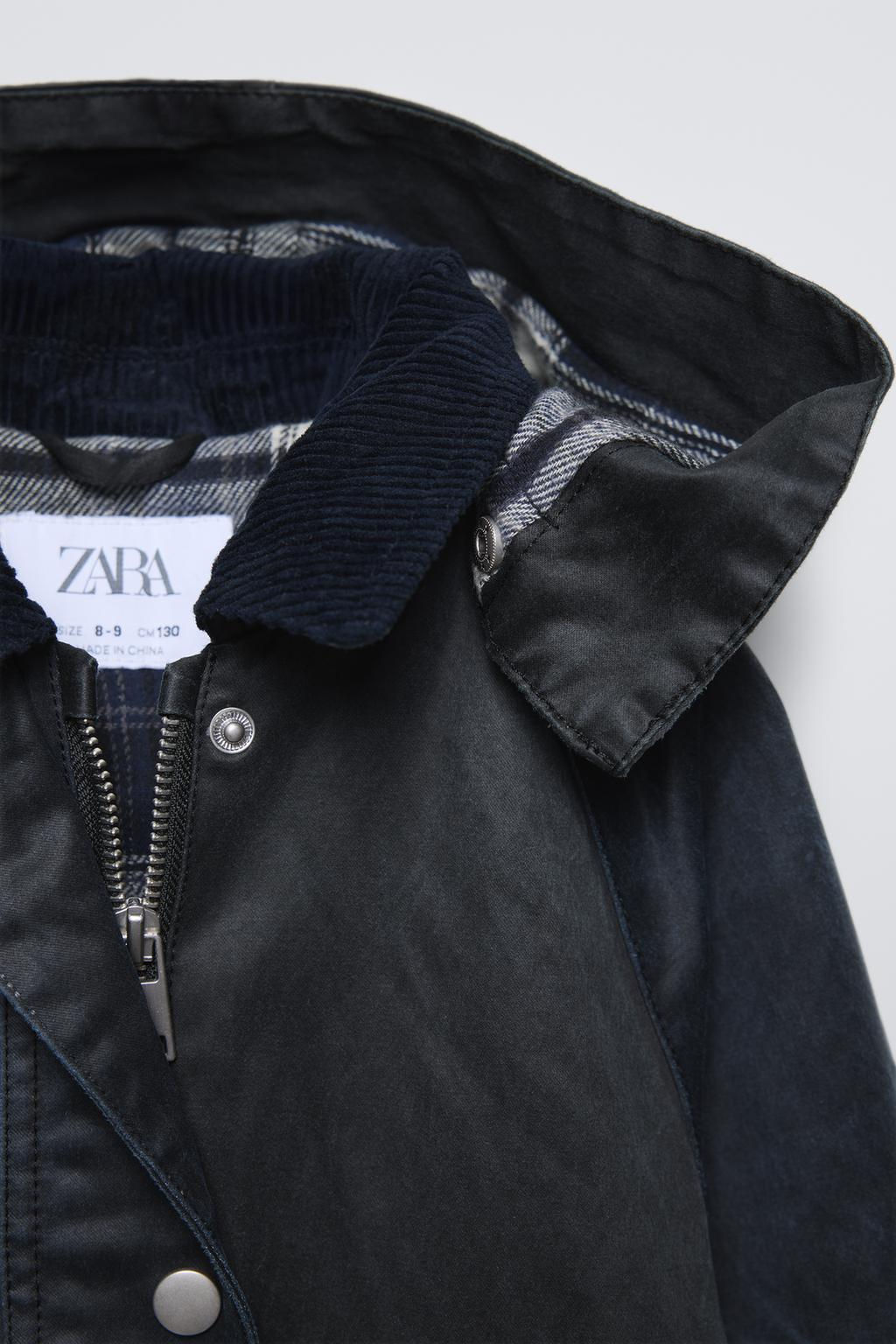 WAXED JACKET WITH HOOD - Zara фото 4