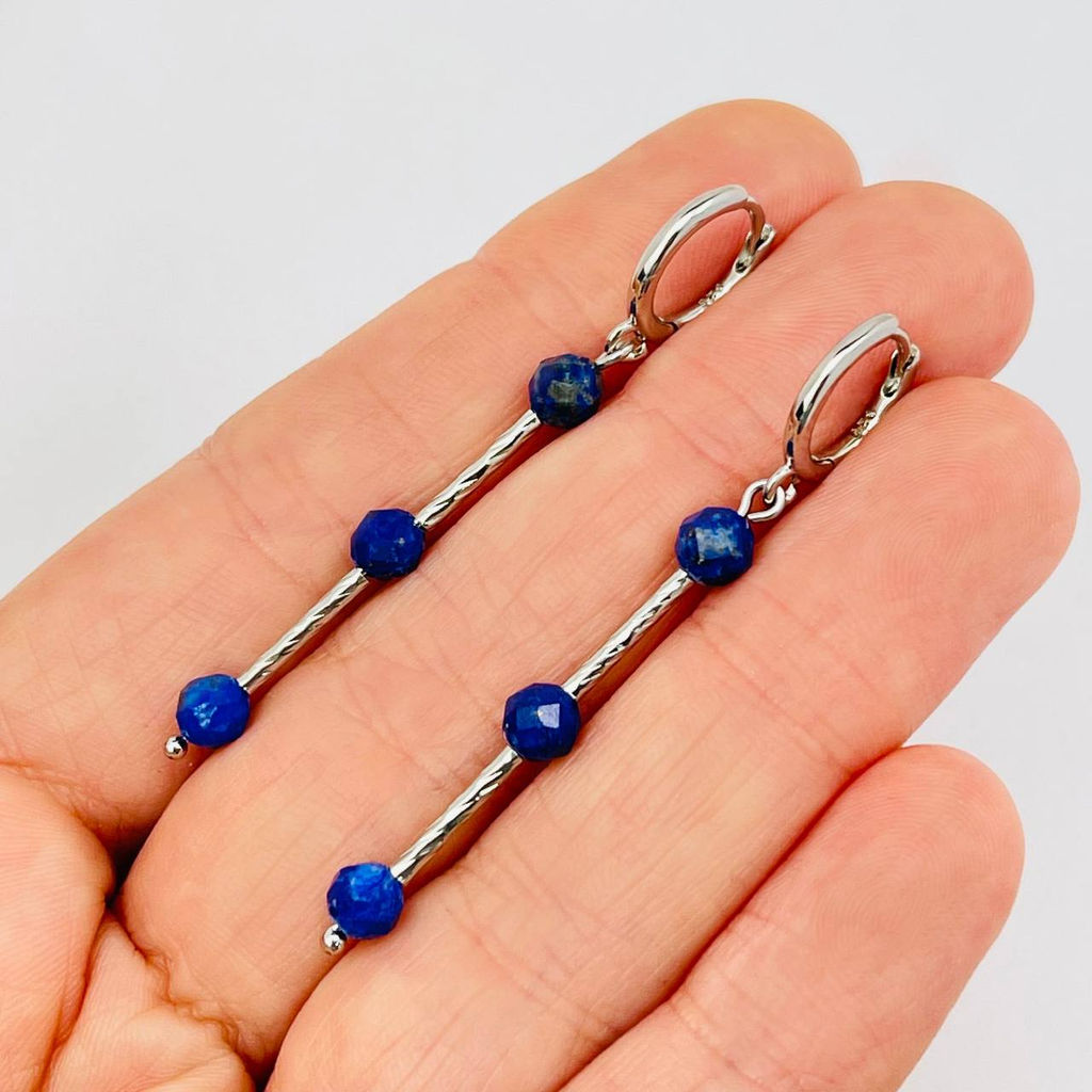 Серьги длинные из Лазурита