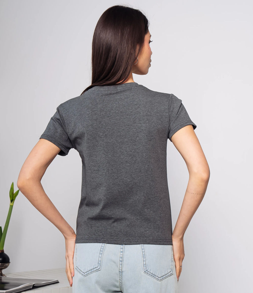 Футболка #КТ250360, тёмно-серый меланж