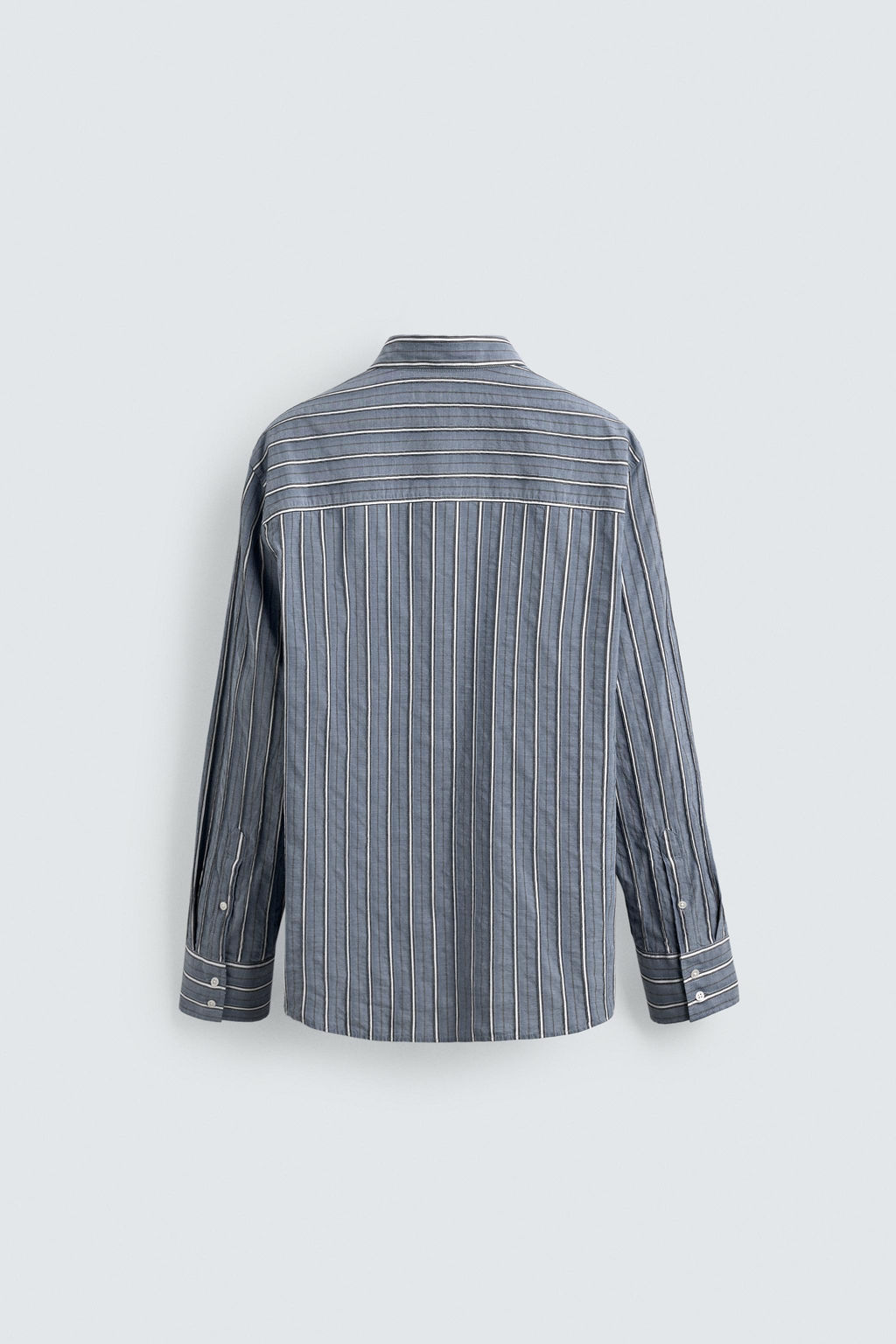 CAMISA RELAXED FIT JACQUARD RAYAS / Azul - Zara фото 9