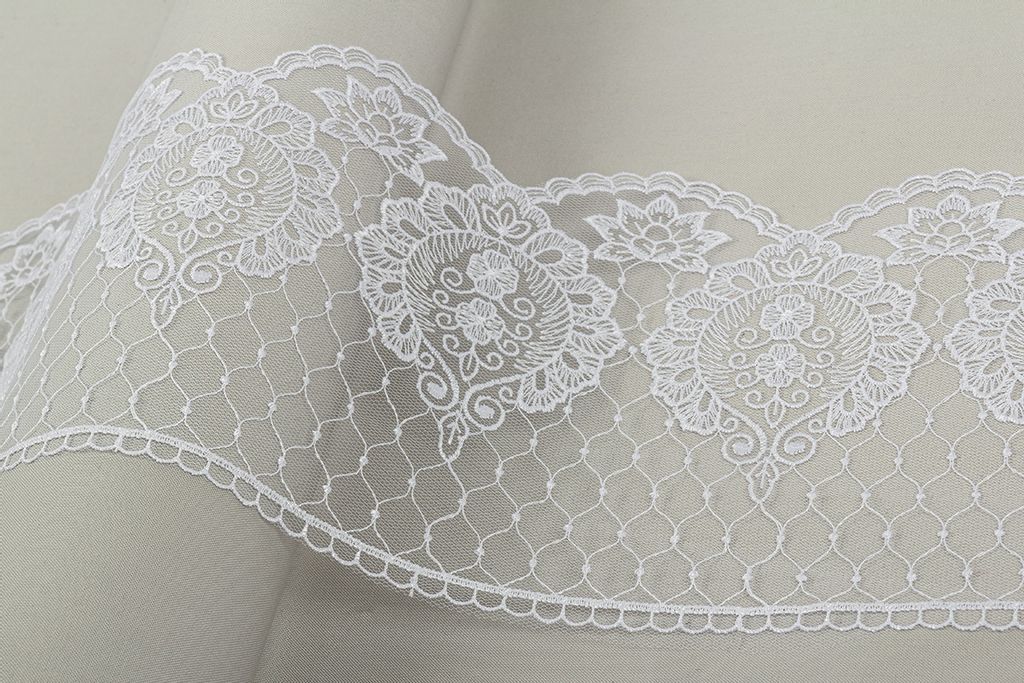 Кружево Gamma сетка 155 мм GKM-15503 в пакете 8.8 м 0.2 Турция СК/Распродажа TL001WH белый